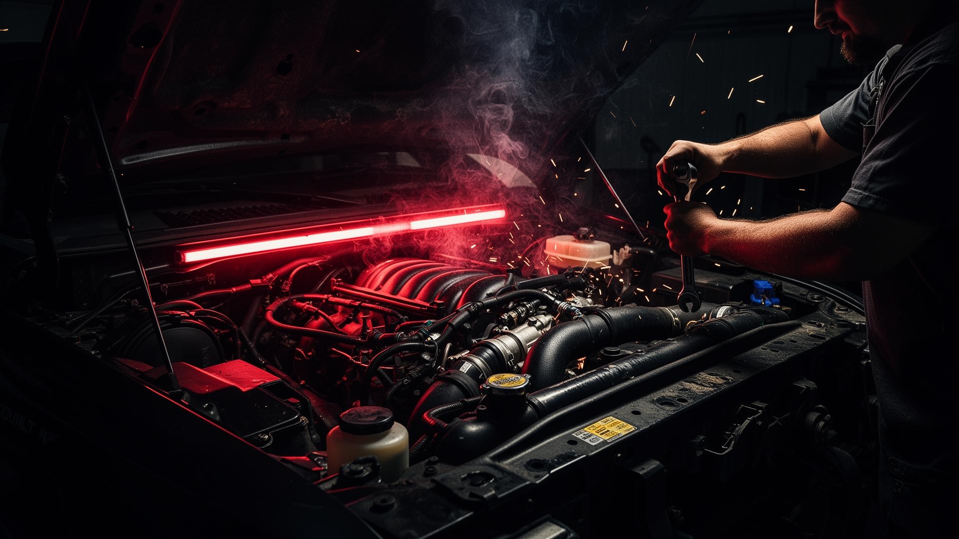 Mechanic working under the hood